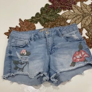 Embroidered Denim Short